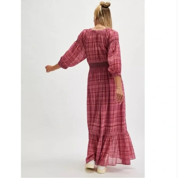 Free People Pink Plaid Maxi Dress - Picture 2 of 4
